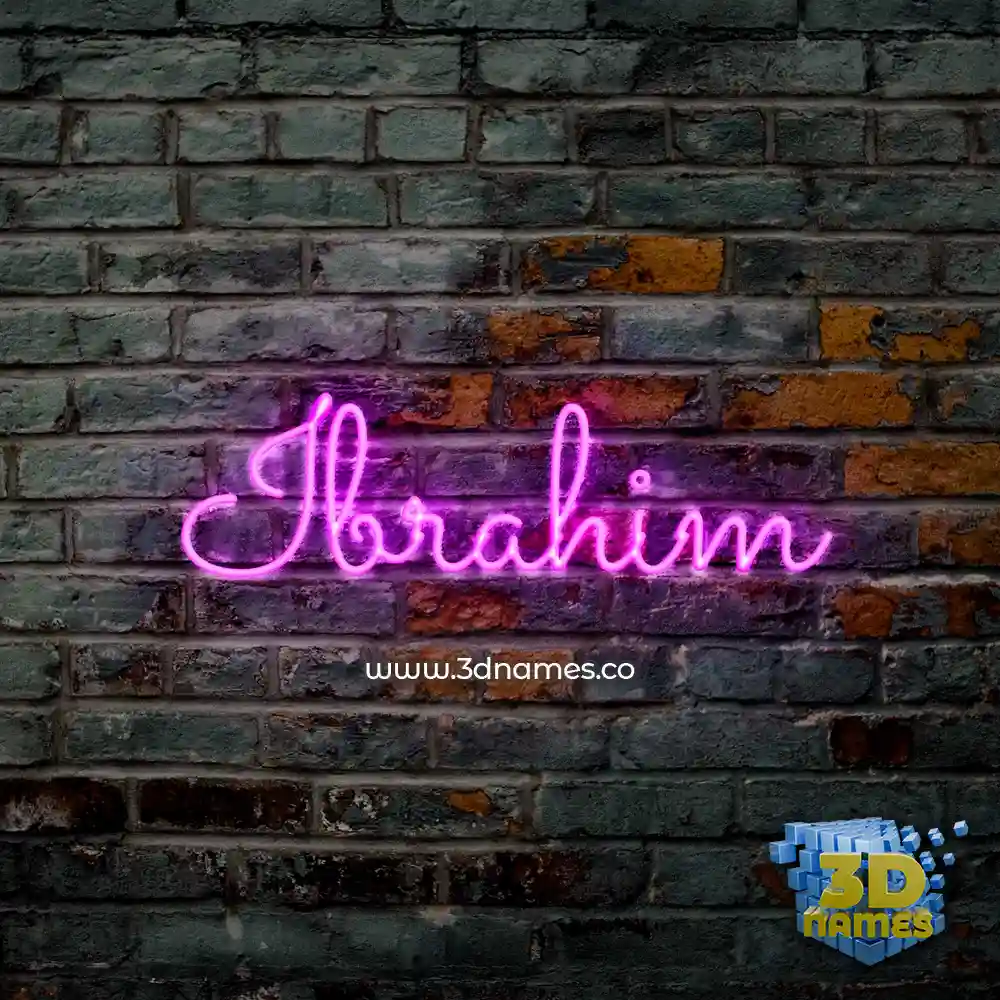 ibrahim in Pink Neon style - 3D name wallpaper