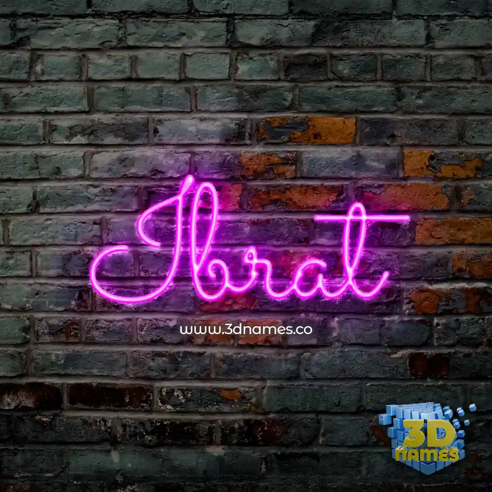 ibrat in Pink Neon style - 3D name wallpaper