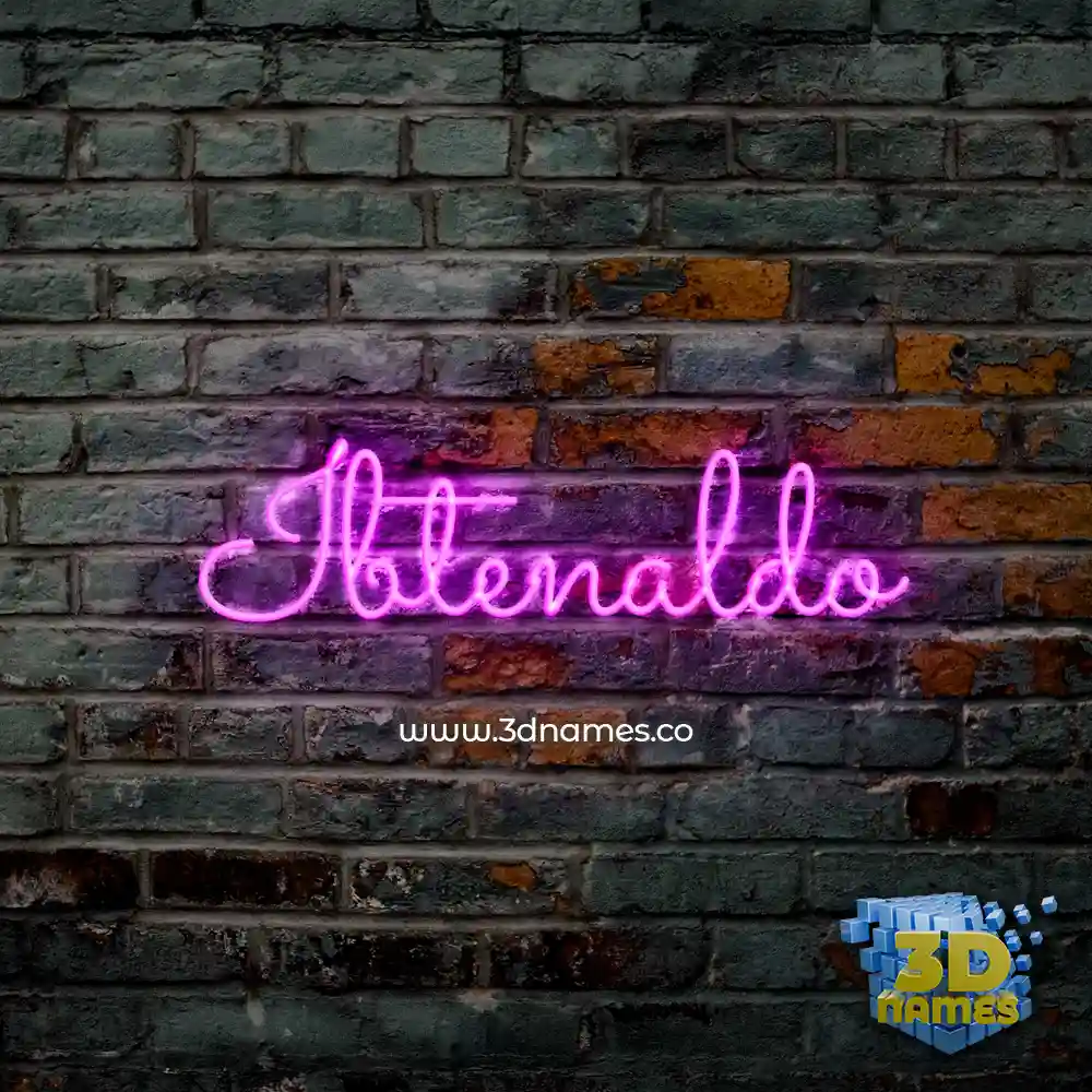 ibtenaldo in Pink Neon style - 3D name wallpaper