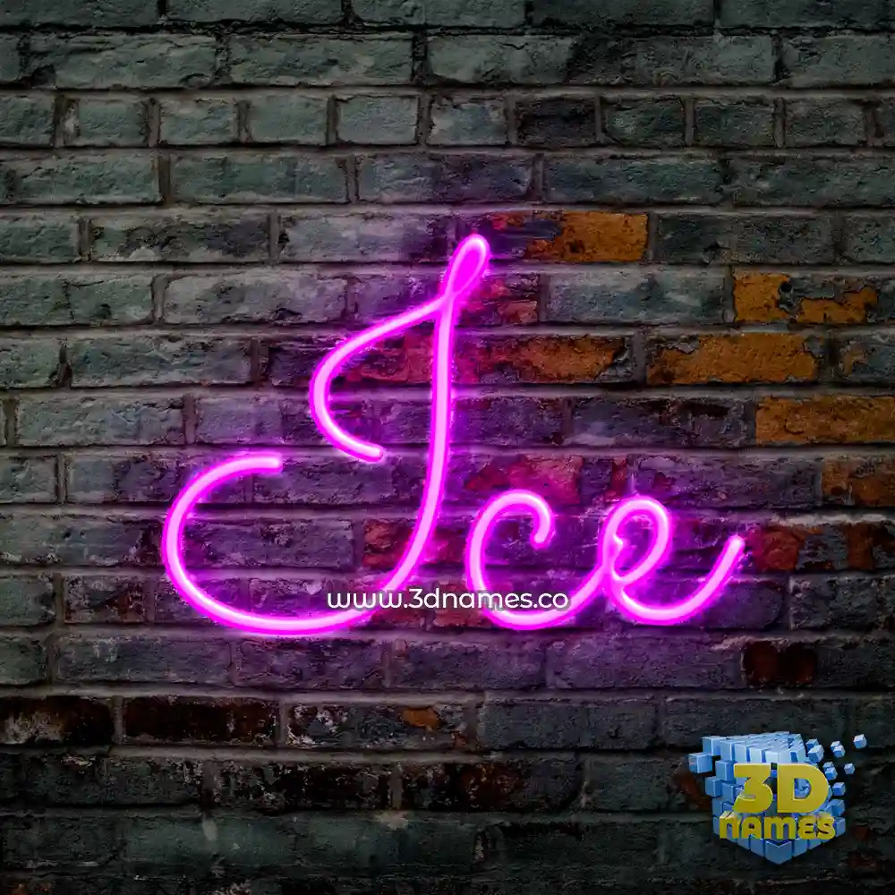 ice in Pink Neon style - 3D name wallpaper