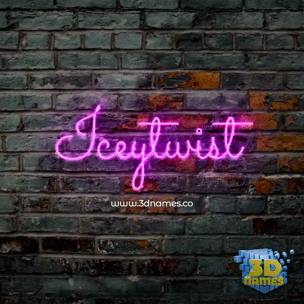 iceytwist in Pink Neon style - 3D name wallpaper