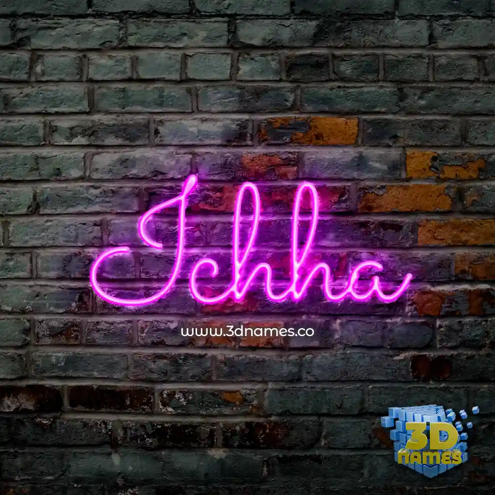 ichha in Pink Neon style - 3D name wallpaper