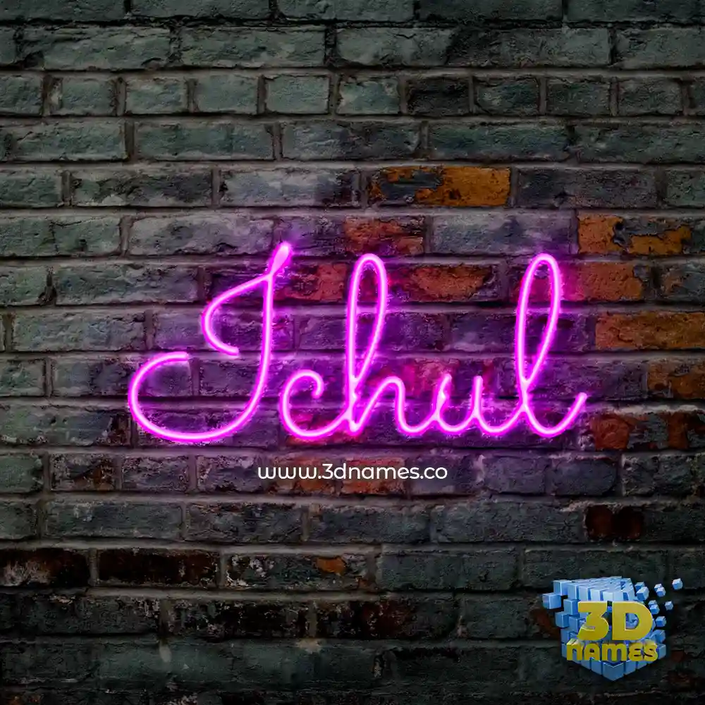 ichul in Pink Neon style - 3D name wallpaper