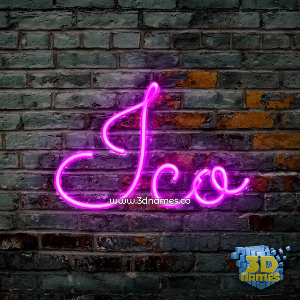 ico in Pink Neon style - 3D name wallpaper