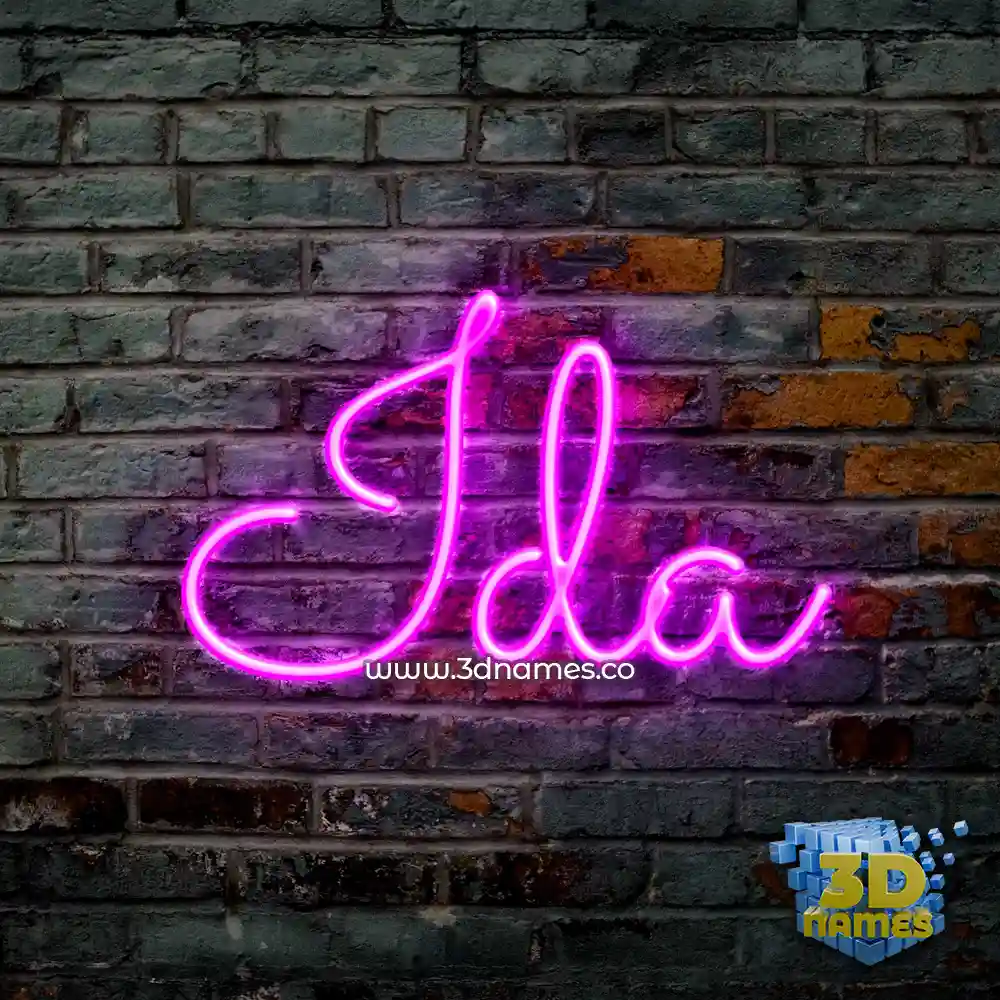 ida in Pink Neon style - 3D name wallpaper