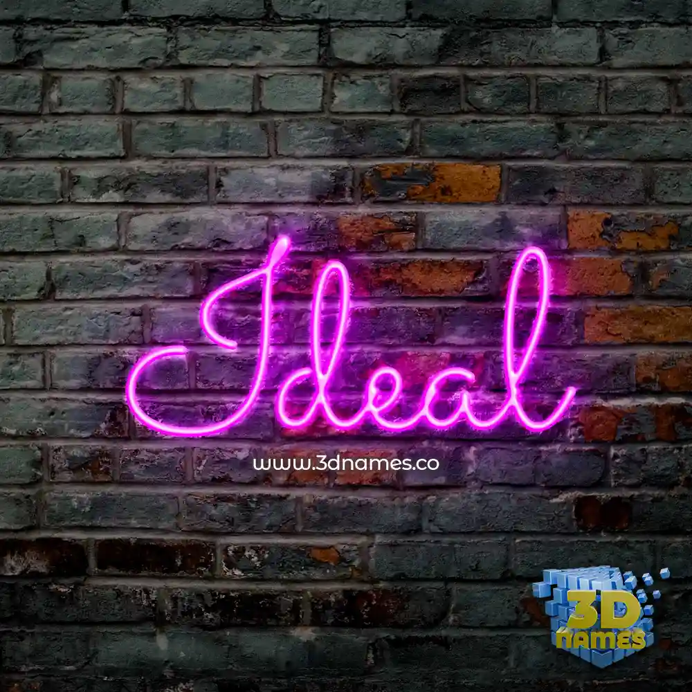 ideal in Pink Neon style - 3D name wallpaper