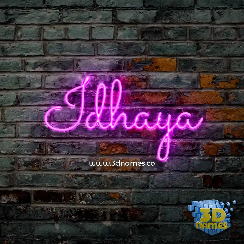 idhaya in Pink Neon style - 3D name wallpaper