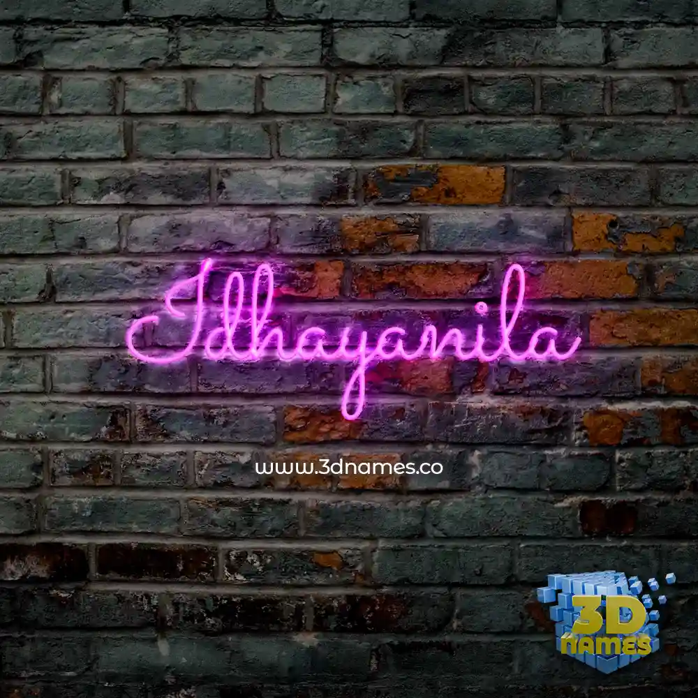 idhayanila in Pink Neon style - 3D name wallpaper