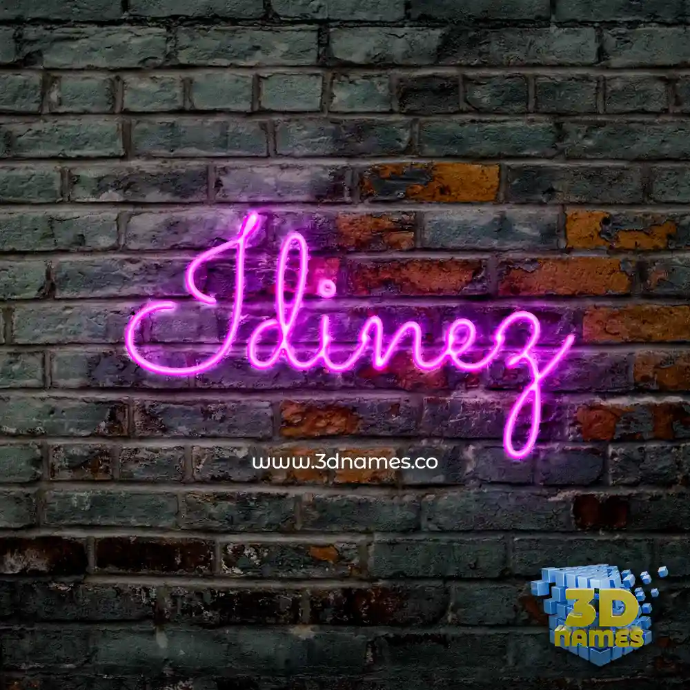 idinez in Pink Neon style - 3D name wallpaper