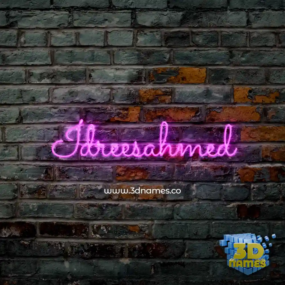 idreesahmed in Pink Neon style - 3D name wallpaper