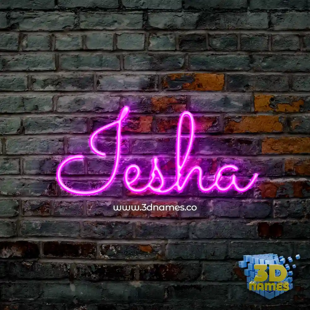 iesha in Pink Neon style - 3D name wallpaper