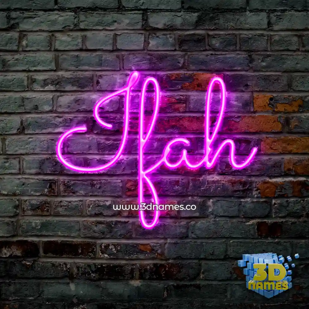 ifah in Pink Neon style - 3D name wallpaper