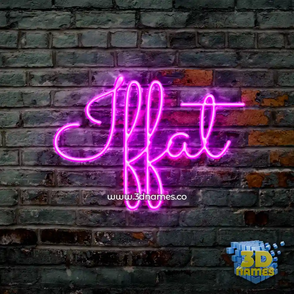iffat in Pink Neon style - 3D name wallpaper