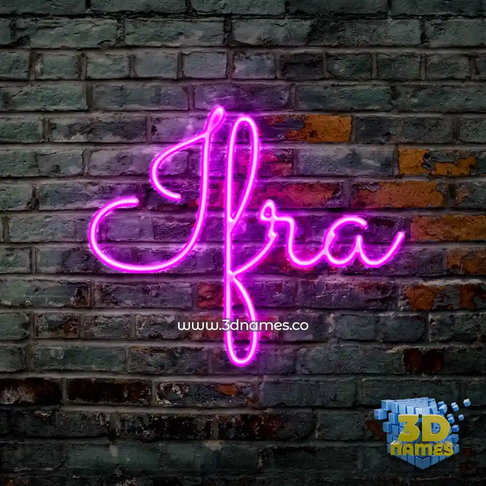 ifra in Pink Neon style - 3D name wallpaper
