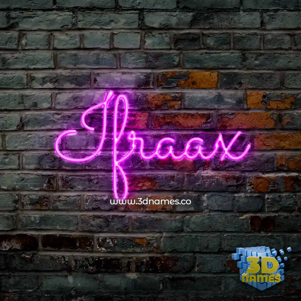 ifraax in Pink Neon style - 3D name wallpaper
