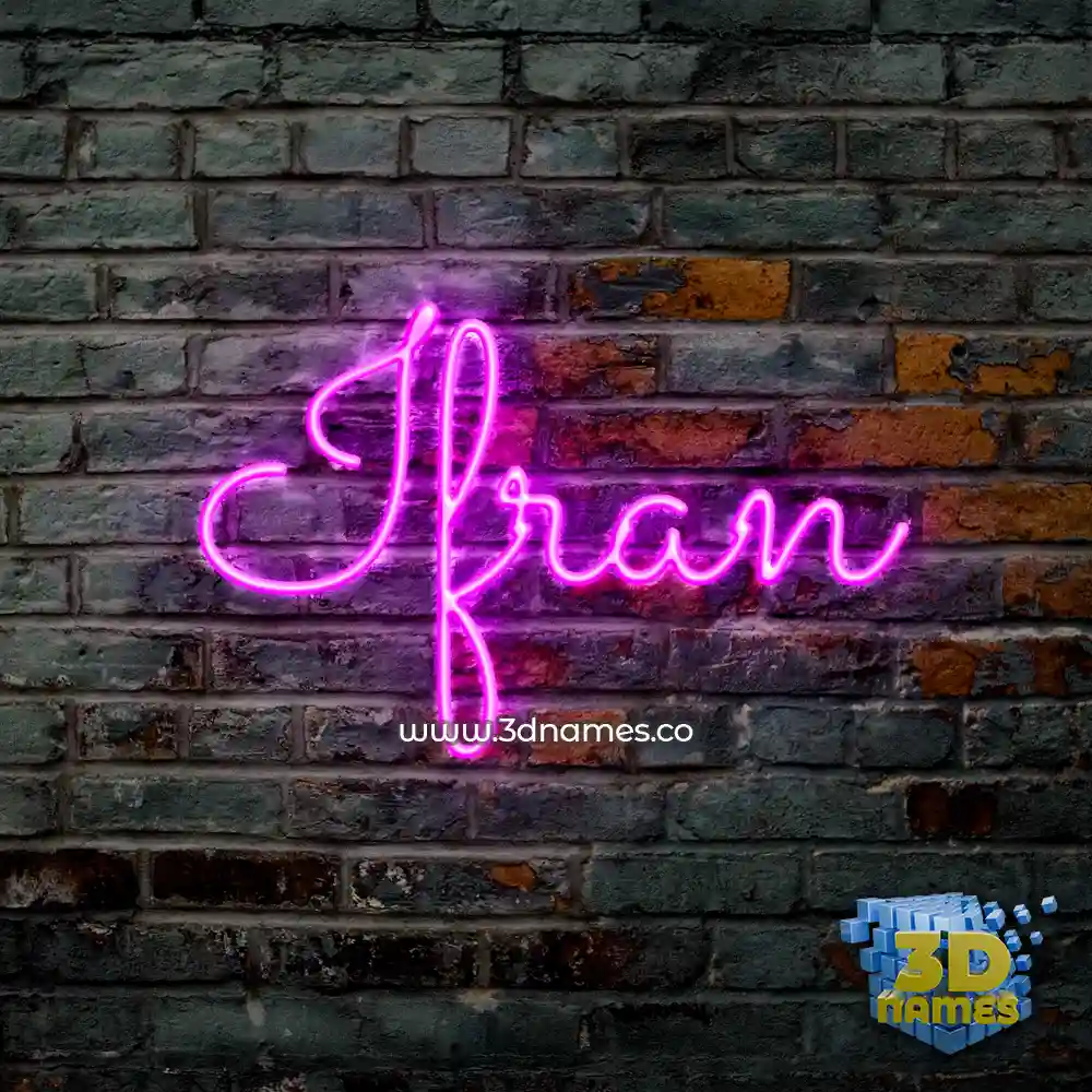 ifran in Pink Neon style - 3D name wallpaper