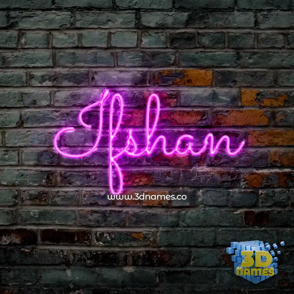 ifshan in Pink Neon style - 3D name wallpaper