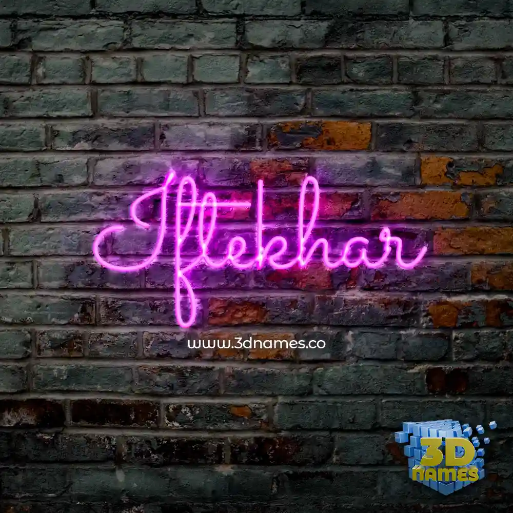 iftekhar in Pink Neon style - 3D name wallpaper