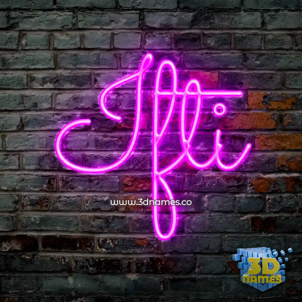 ifti in Pink Neon style - 3D name wallpaper