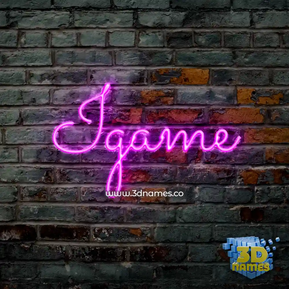 igame in Pink Neon style - 3D name wallpaper