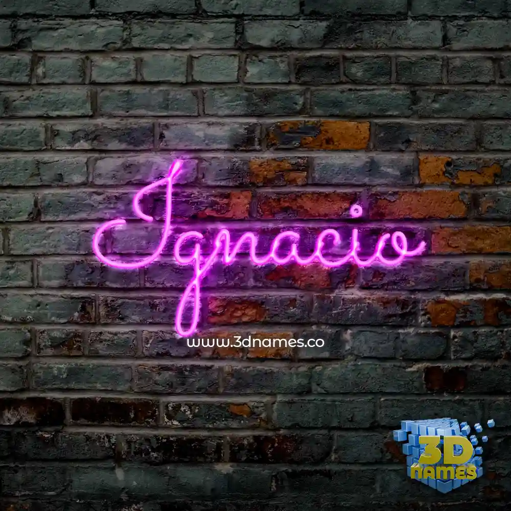 ignacio in Pink Neon style - 3D name wallpaper