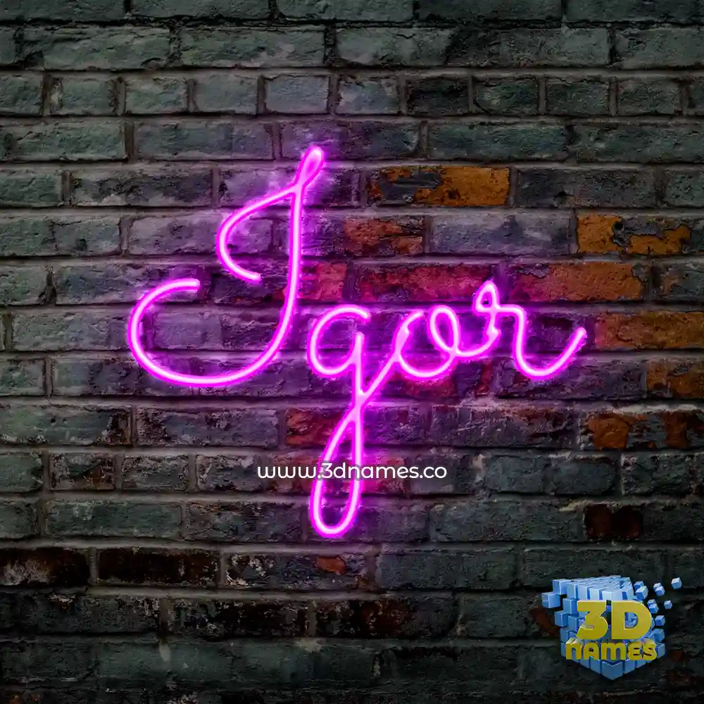 igor in Pink Neon style - 3D name wallpaper