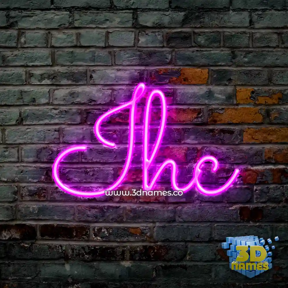ihc in Pink Neon style - 3D name wallpaper