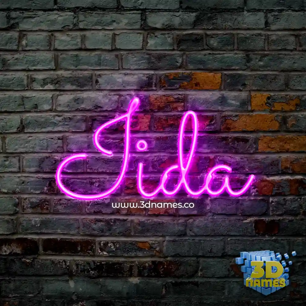 iida in Pink Neon style - 3D name wallpaper