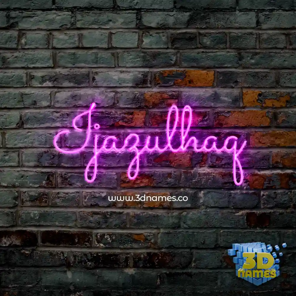 ijazulhaq in Pink Neon style - 3D name wallpaper