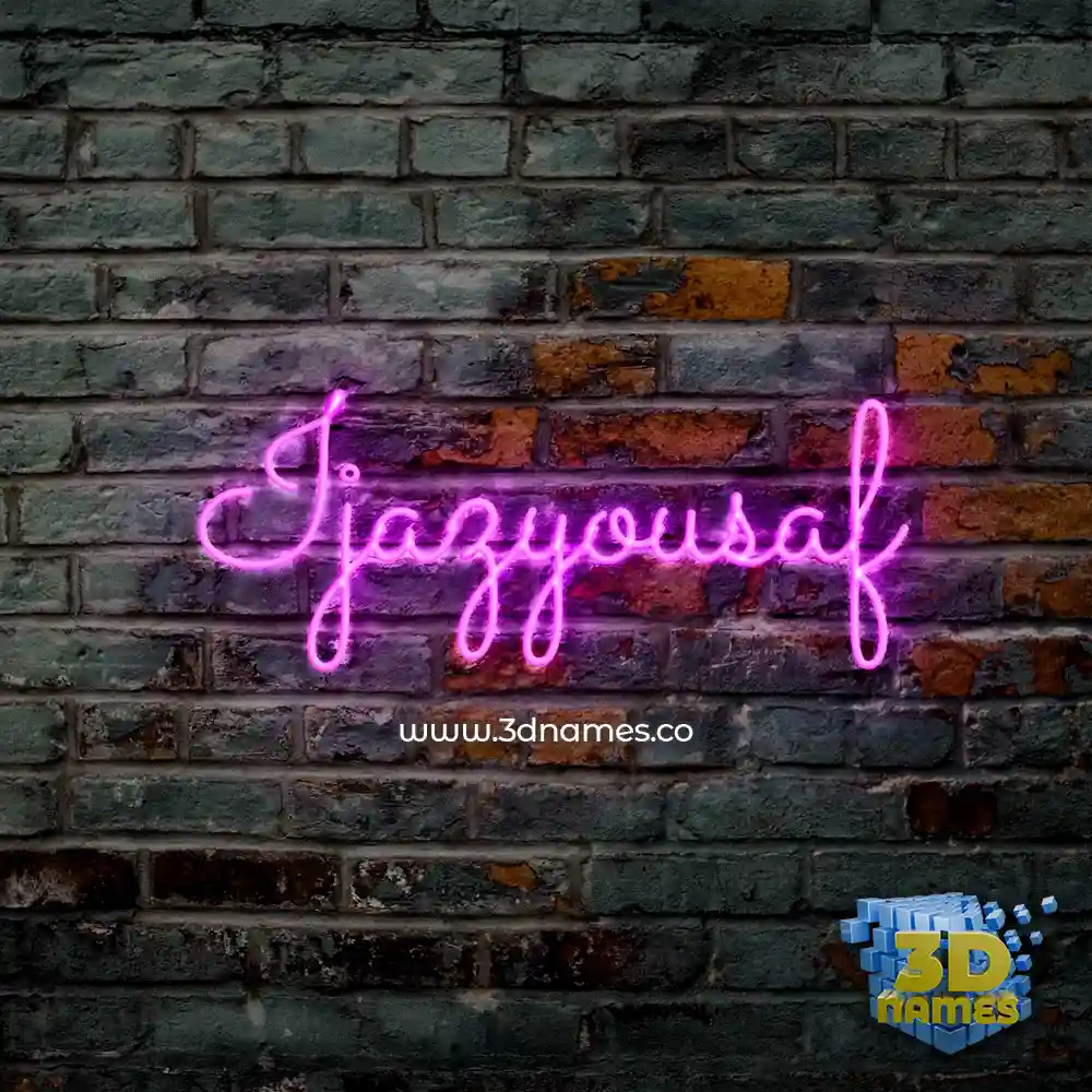 ijazyousaf in Pink Neon style - 3D name wallpaper