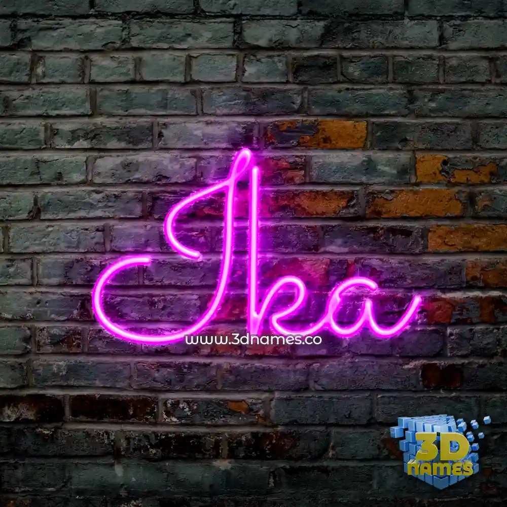 ika in Pink Neon style - 3D name wallpaper
