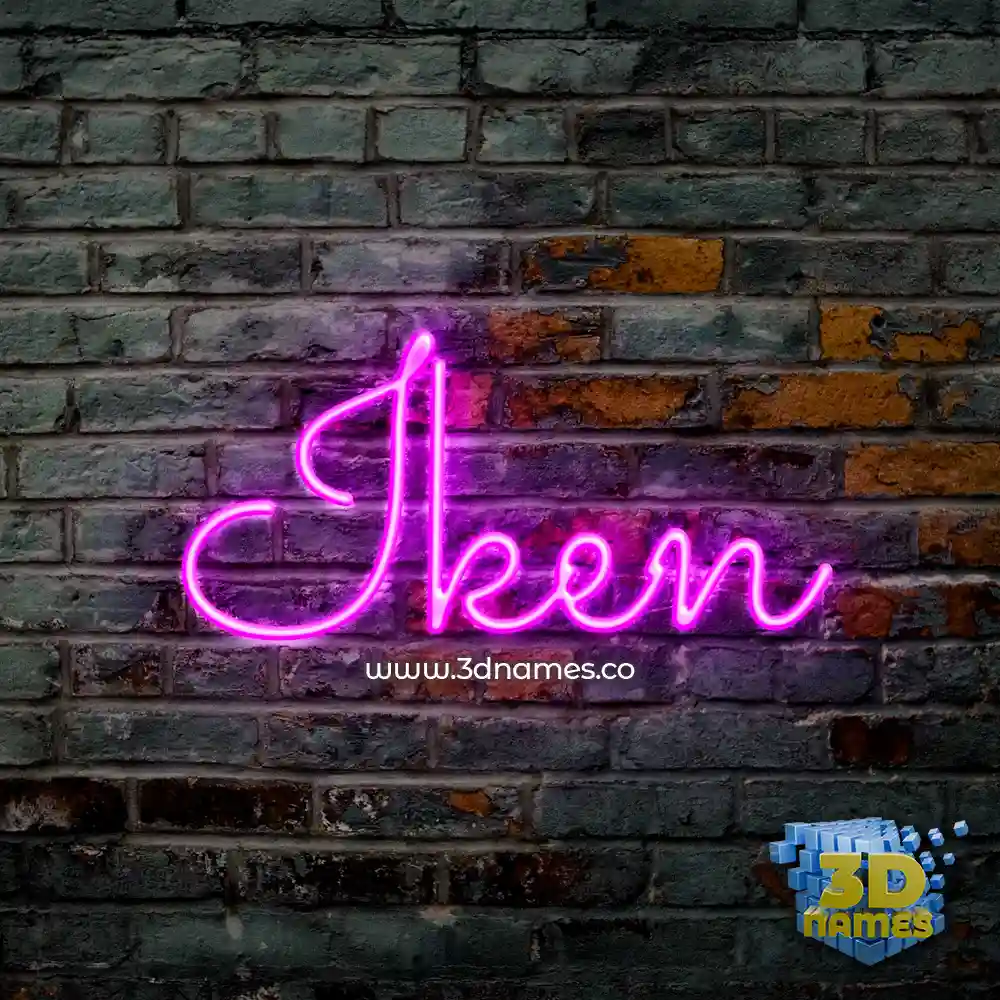 iken in Pink Neon style - 3D name wallpaper