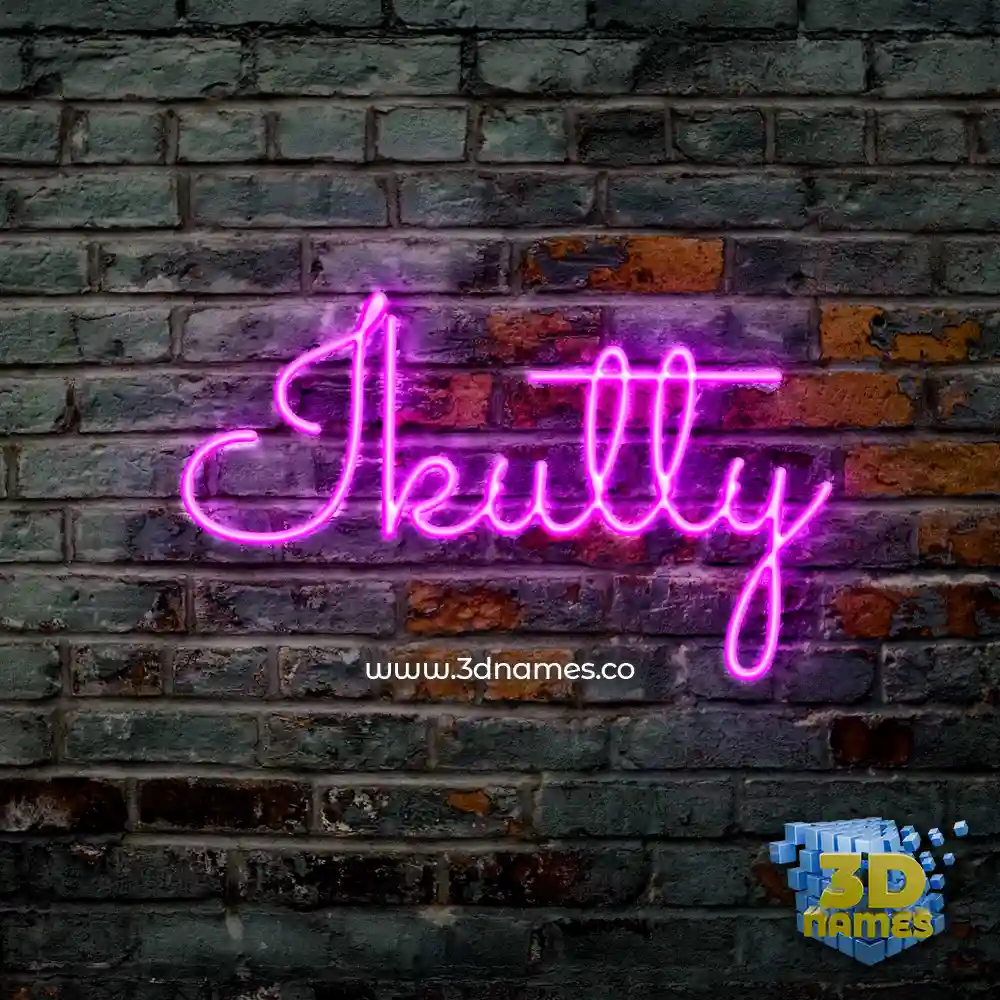 ikutty in Pink Neon style - 3D name wallpaper