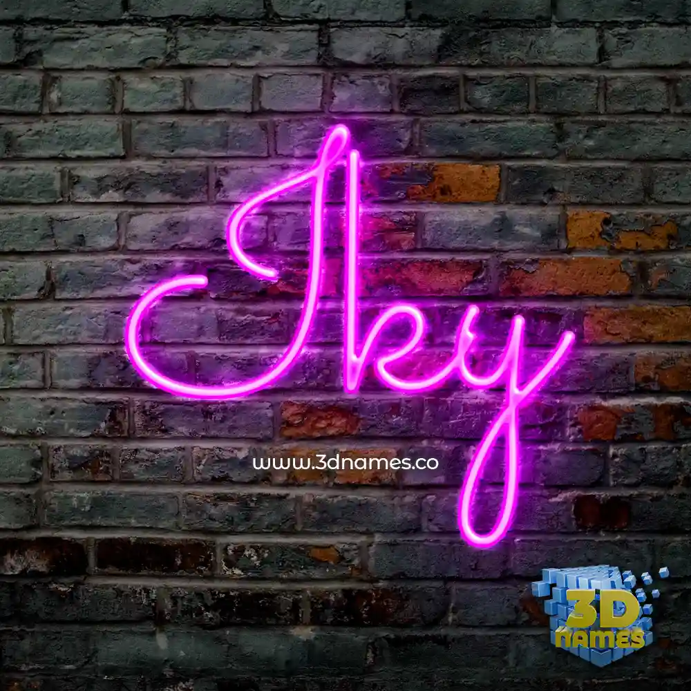 iky in Pink Neon style - 3D name wallpaper
