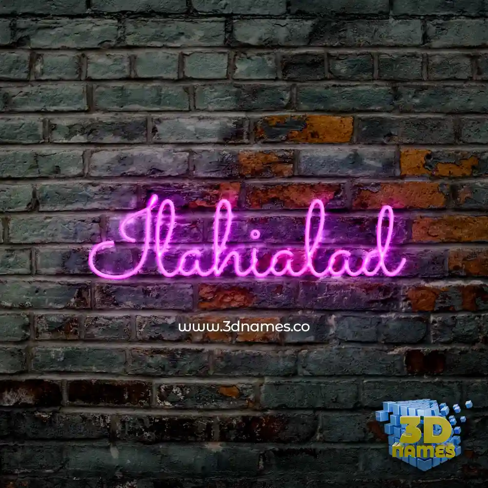 ilahialad in Pink Neon style - 3D name wallpaper