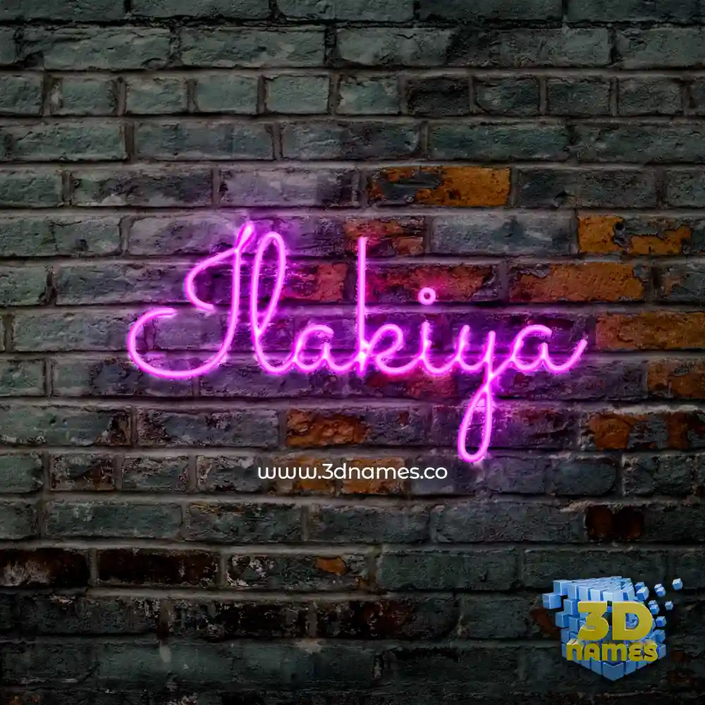 ilakiya in Pink Neon style - 3D name wallpaper