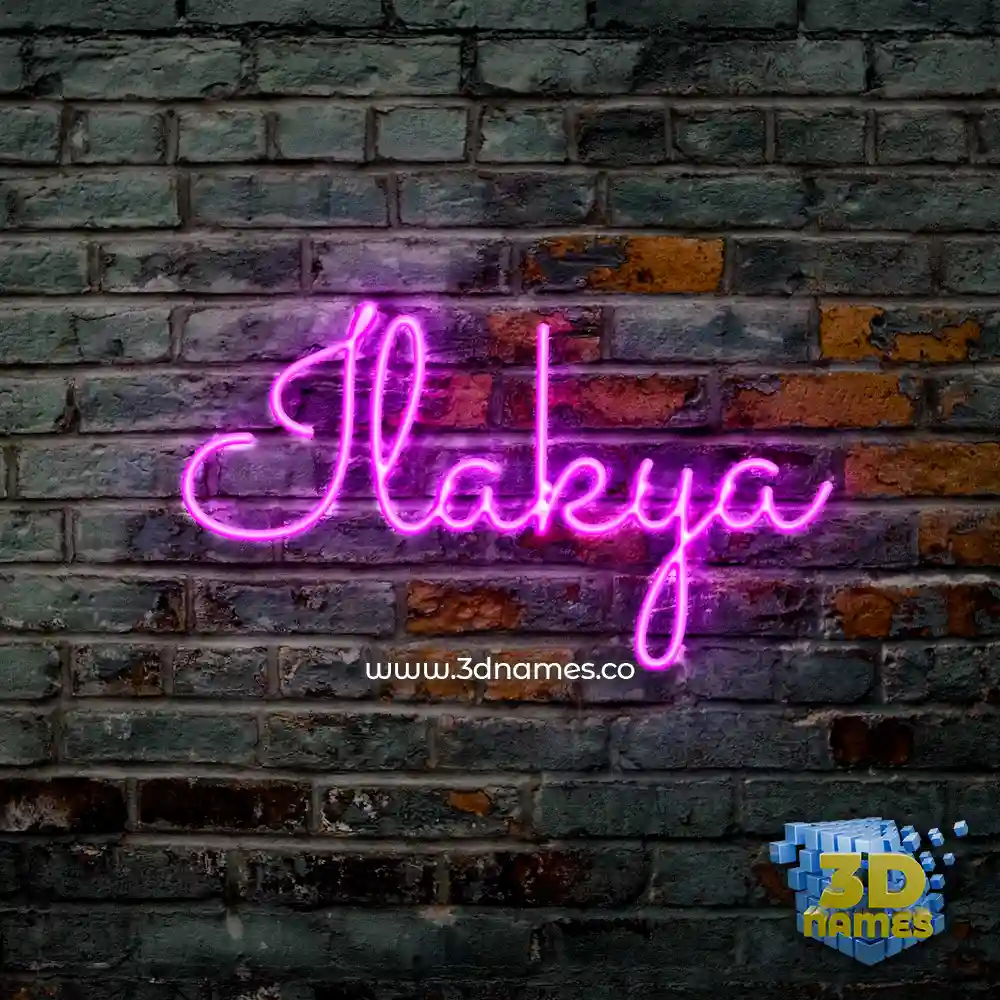 ilakya in Pink Neon style - 3D name wallpaper