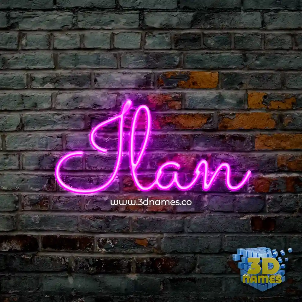 ilan in Pink Neon style - 3D name wallpaper