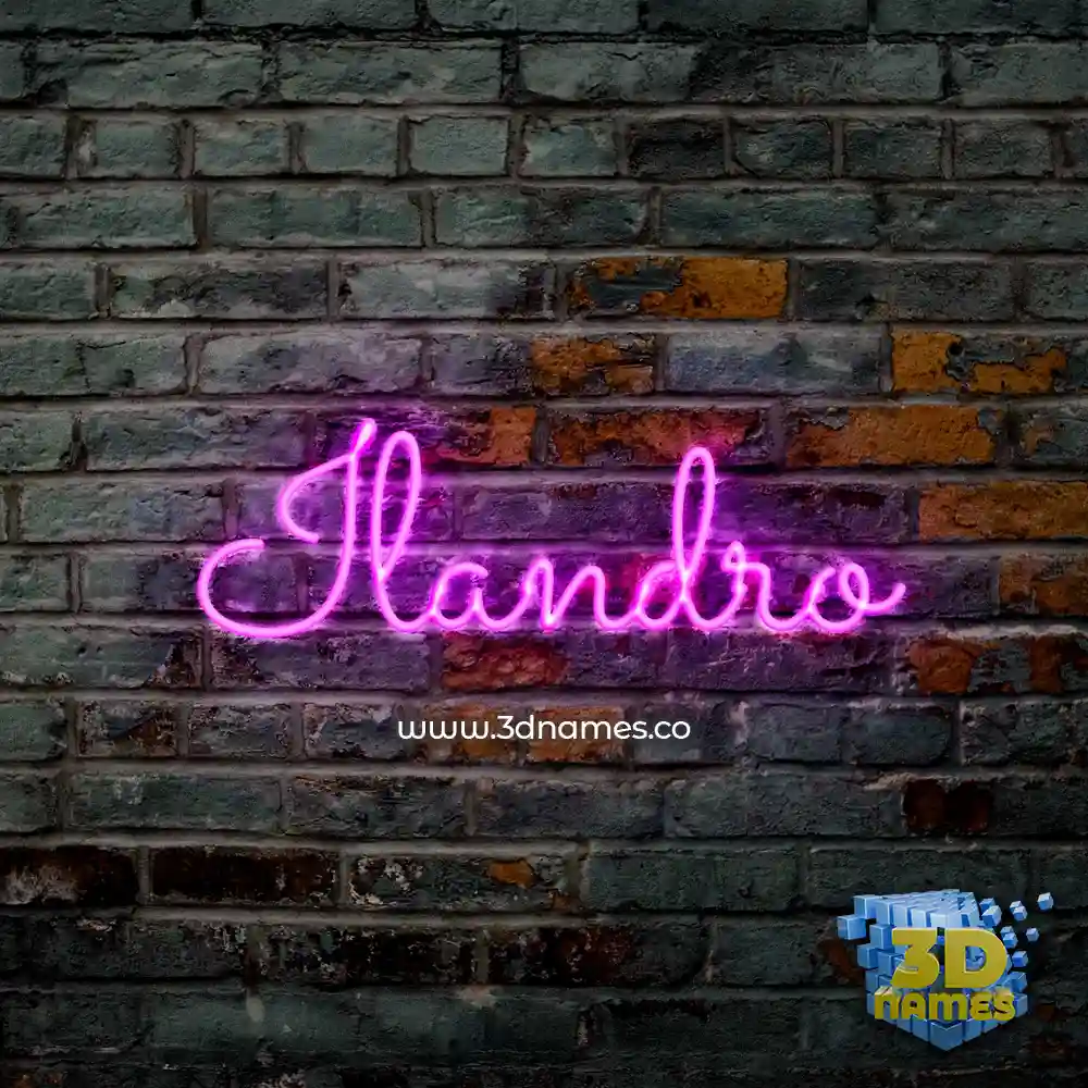 ilandro in Pink Neon style - 3D name wallpaper