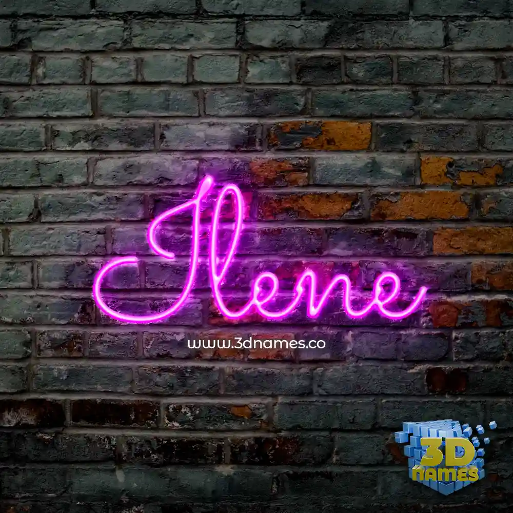 ilene in Pink Neon style - 3D name wallpaper