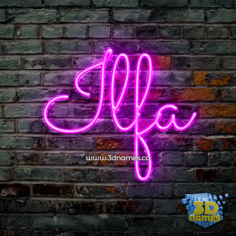 ilfa in Pink Neon style - 3D name wallpaper