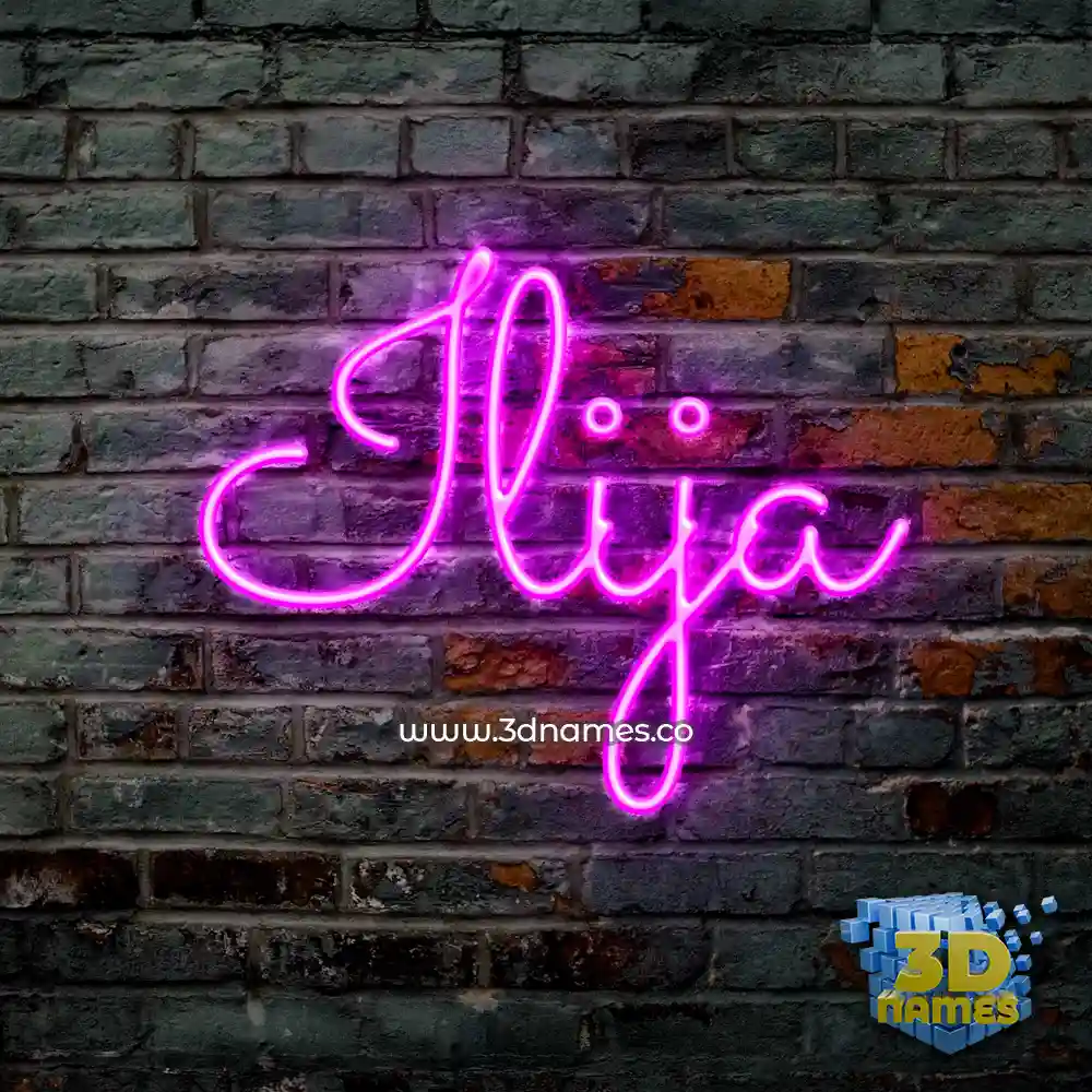 ilija in Pink Neon style - 3D name wallpaper
