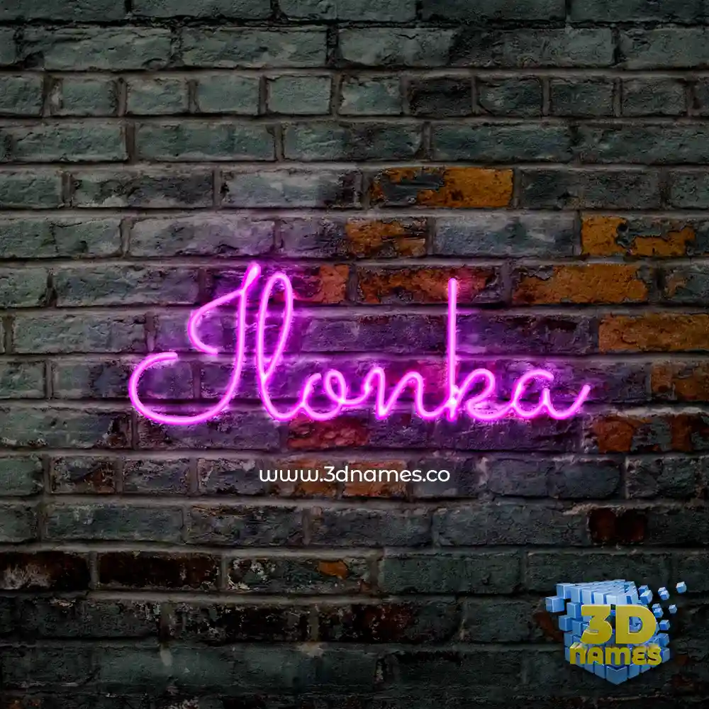 ilonka in Pink Neon style - 3D name wallpaper