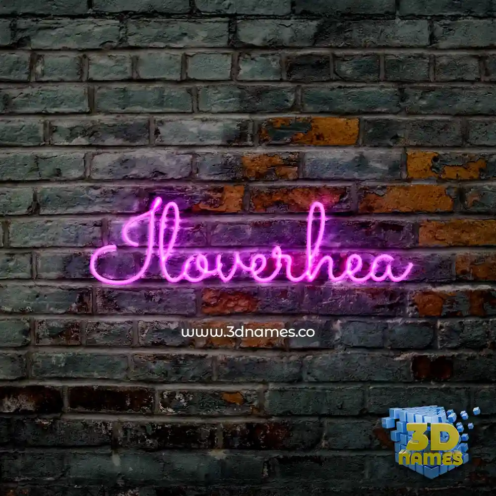 iloverhea in Pink Neon style - 3D name wallpaper