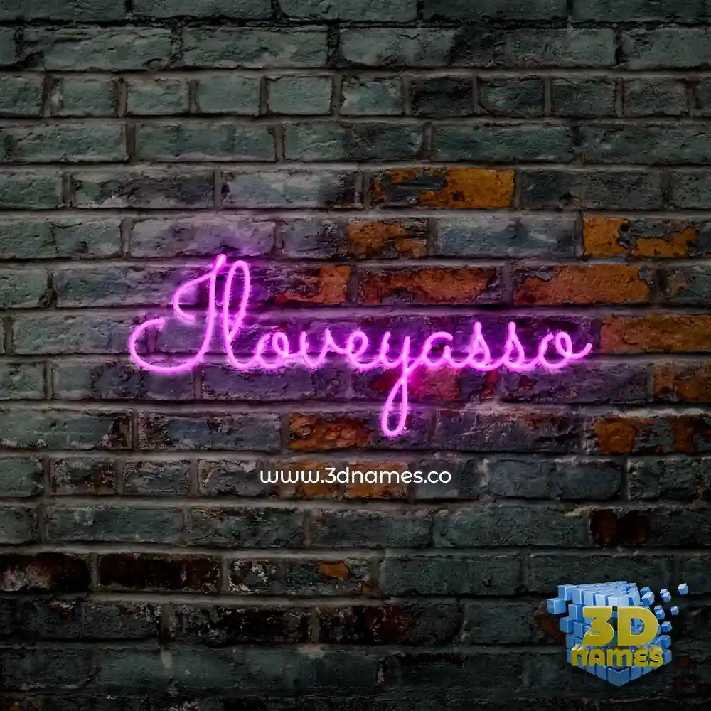 iloveyasso in Pink Neon style - 3D name wallpaper