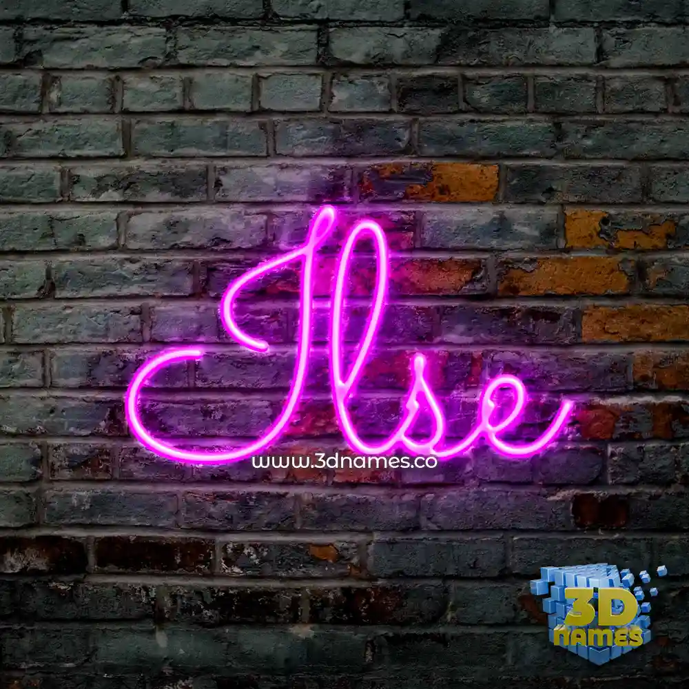 ilse in Pink Neon style - 3D name wallpaper