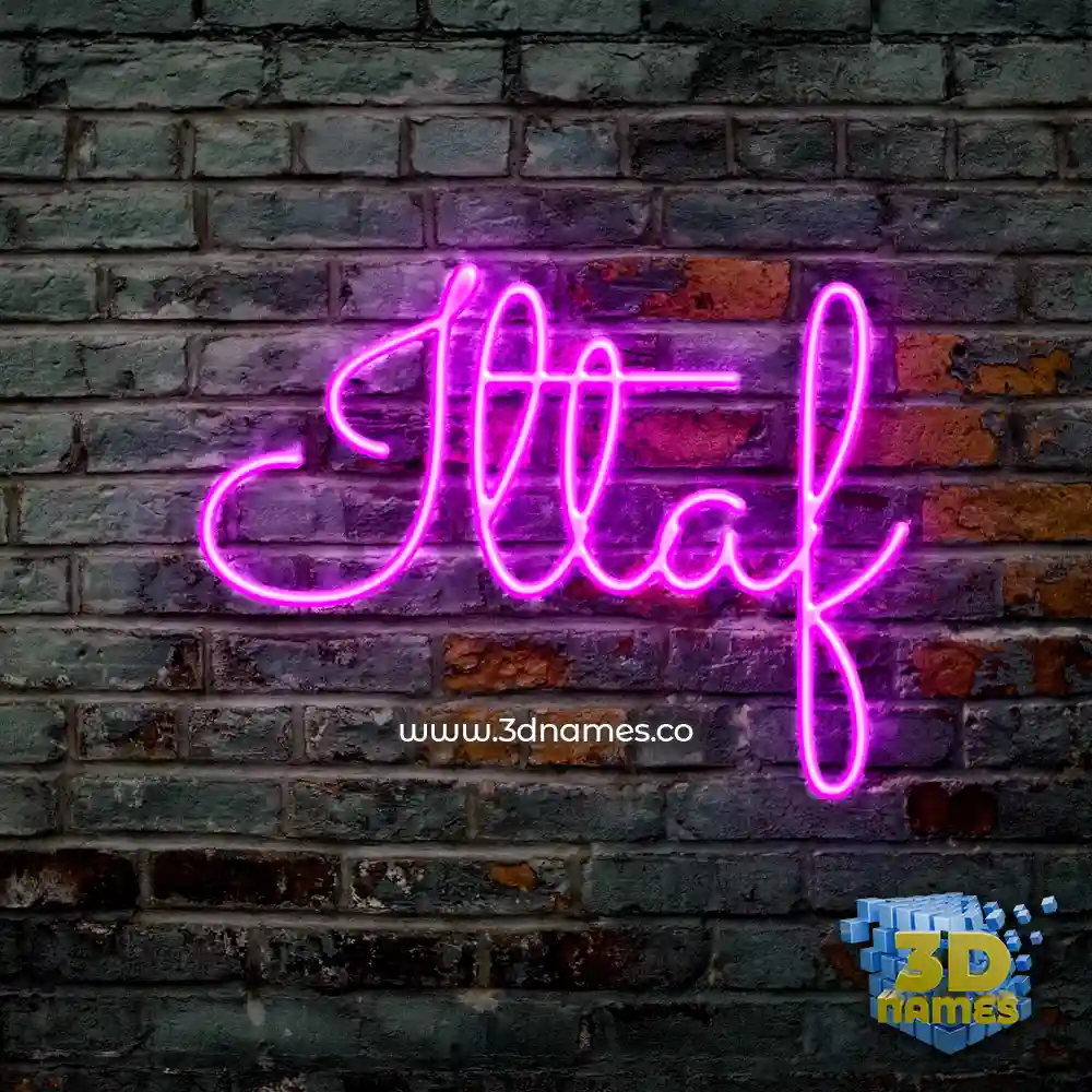 iltaf in Pink Neon style - 3D name wallpaper