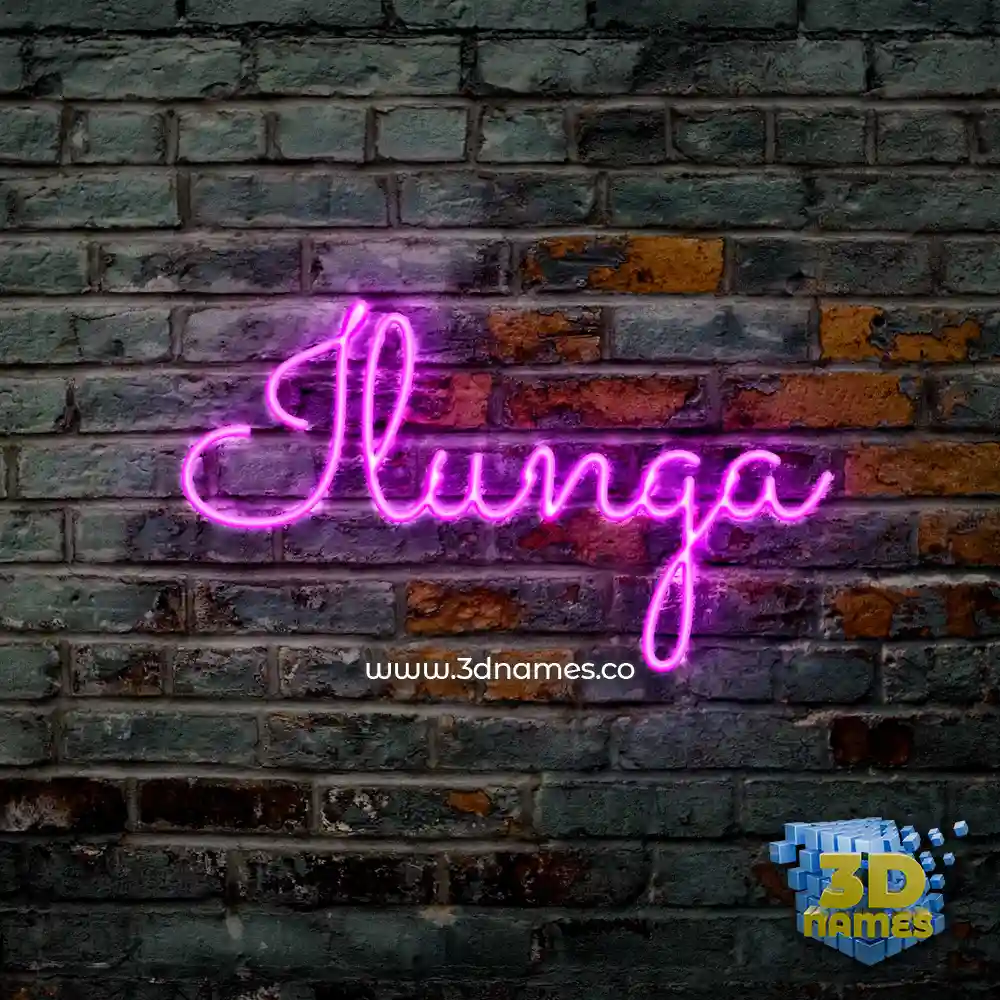 ilunga in Pink Neon style - 3D name wallpaper