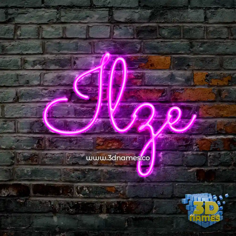 ilze in Pink Neon style - 3D name wallpaper