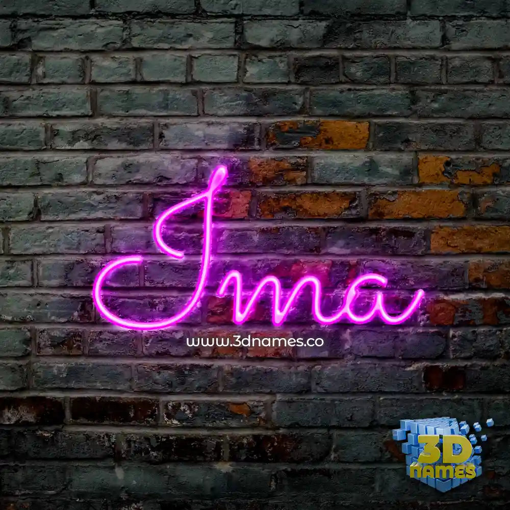 ima in Pink Neon style - 3D name wallpaper